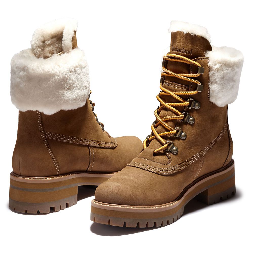 Bocanci 6-Inch Timberland Dama Maro - Courmayer Valley Waterproof Shearling - Romania - YTLNXI524